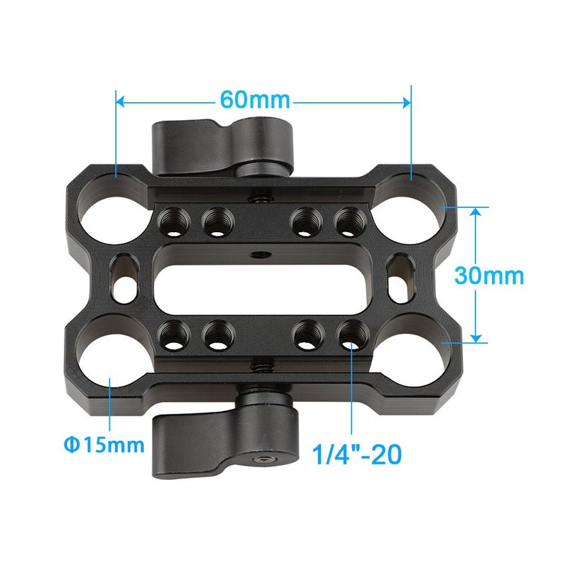 CAMVATE 15mm Rod Offset Raiser Clamp for Shoulder Rig Railblock System (Black Thumbscrew) - 1690 - Image 2